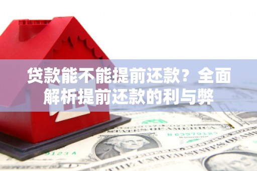 开县贷款能不能提前还款？全面解析提前还款的利与弊