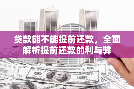 汉南贷款能不能提前还款，全面解析提前还款的利与弊