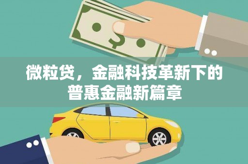 名山微粒贷，金融科技革新下的普惠金融新篇章